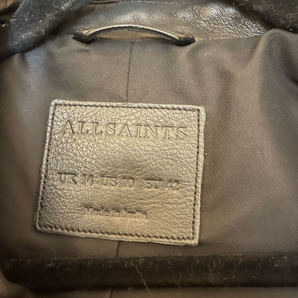 Black Leather Jacket ALL SAINTS - Picture 3 of 6